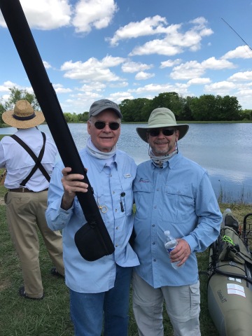 David Cross is one of the newest members of TFF. This was his first time flyfishing. He won the "door prize." I think he is hooked. Paul